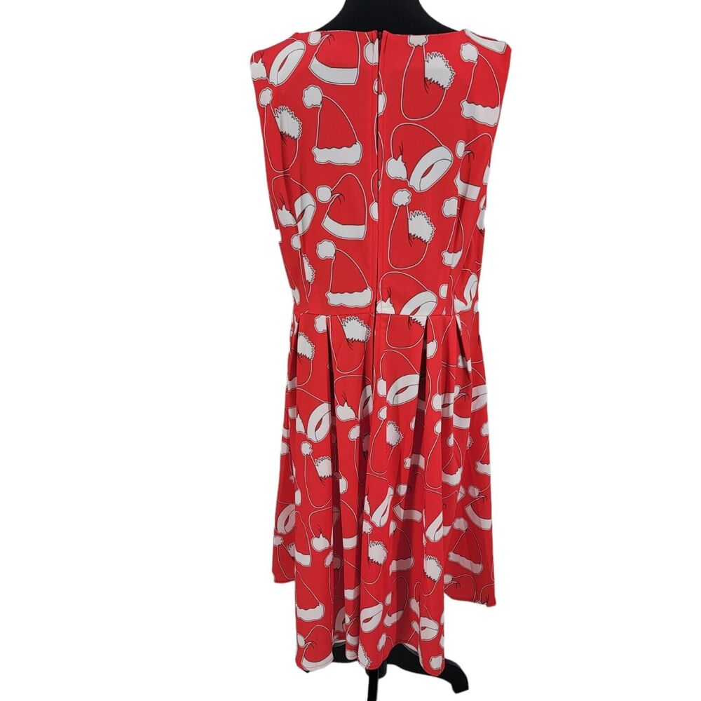 Ouges Santa Hat Print Fit And Flare Sleeveless Ba… - image 6